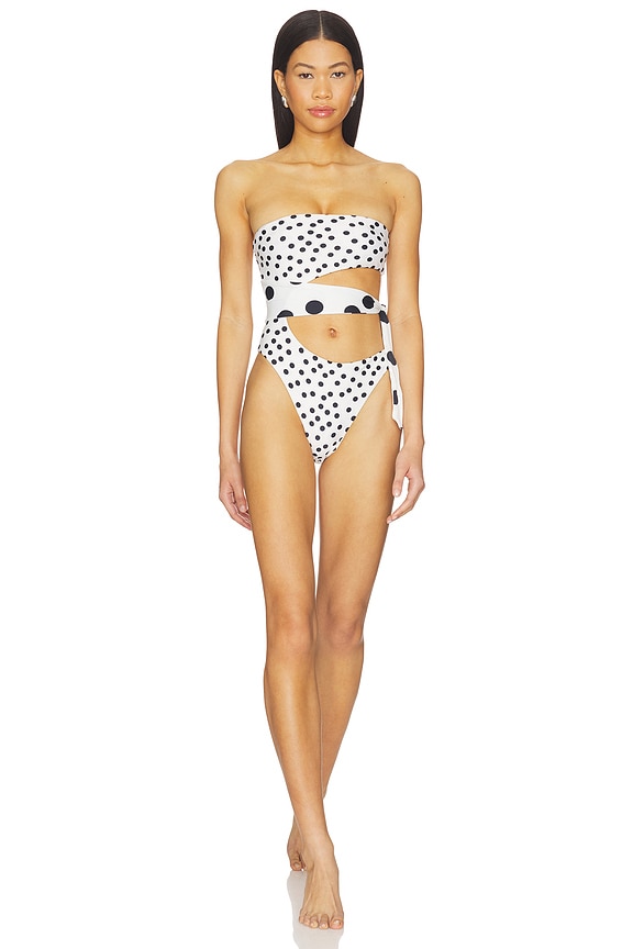 view 2 of 5 BAÑADOR DAMIA in Black & White Dot Mix