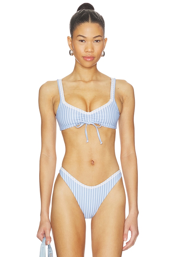 view 1 of 4 Gracie Top in Blue & White Stripe