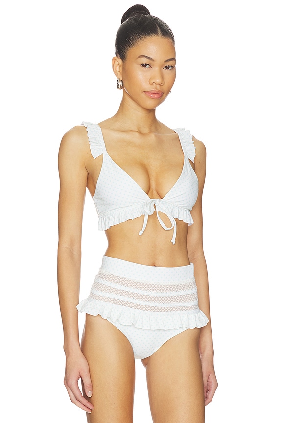 view 2 of 4 Dreamer Top in Ivory & Blue Dot