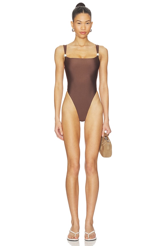 view 1 of 3 Joylin One Piece in Chestnut Brown