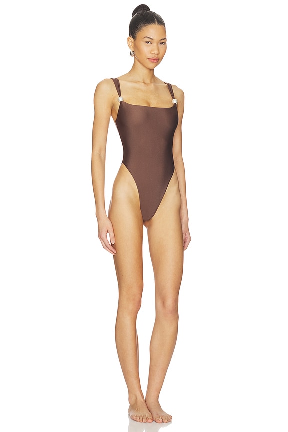 view 2 of 3 Joylin One Piece in Chestnut Brown