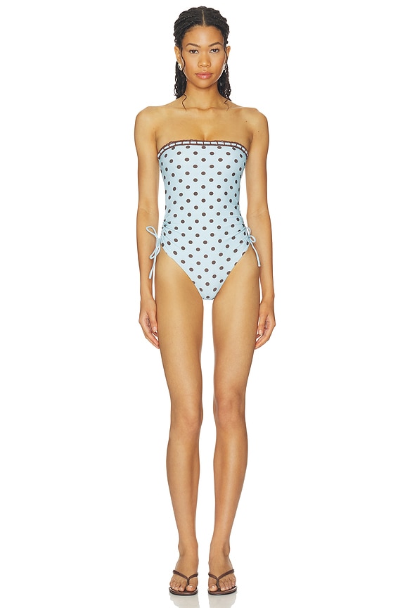 view 2 of 4 BAÑADOR ROBYN in Blue & Brown Dot