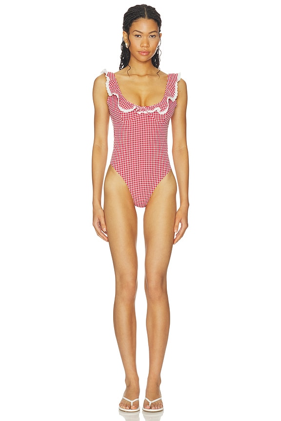 view 1 of 4 BAÑADOR PEARLA in Red & White Gingham