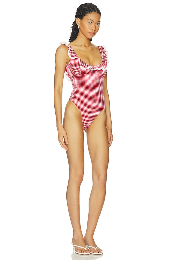 view 2 of 4 BAÑADOR PEARLA in Red & White Gingham