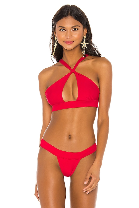 view 2 of 5 HAUT DE MAILLOT DE BAIN SANTIAGO in Red