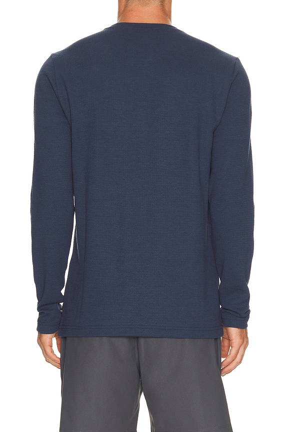 view 2 of 4 Cloud Waffle Crew Long Sleeve Tee in Mood Indigo