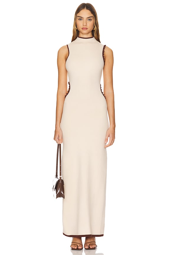 view 2 of 5 ROBE MI-LONGUE VALENCIA in Creme