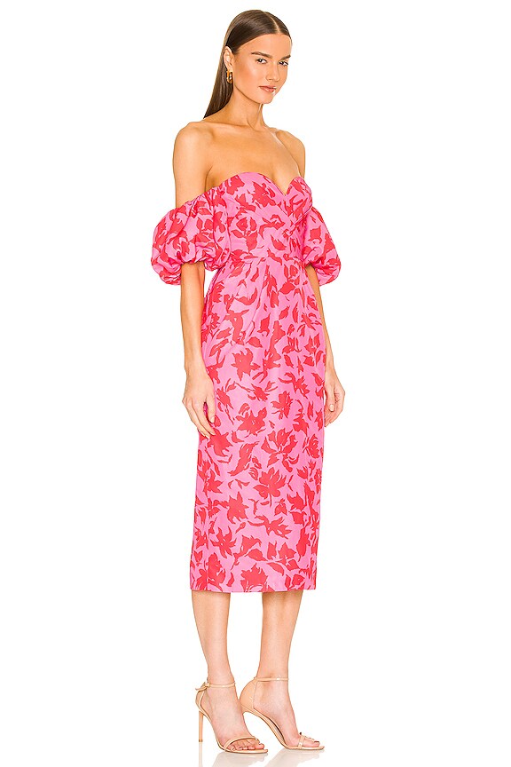 view 2 of 3 VESTIDO SWEETHEART in Plumeria Pink Abstract Floral