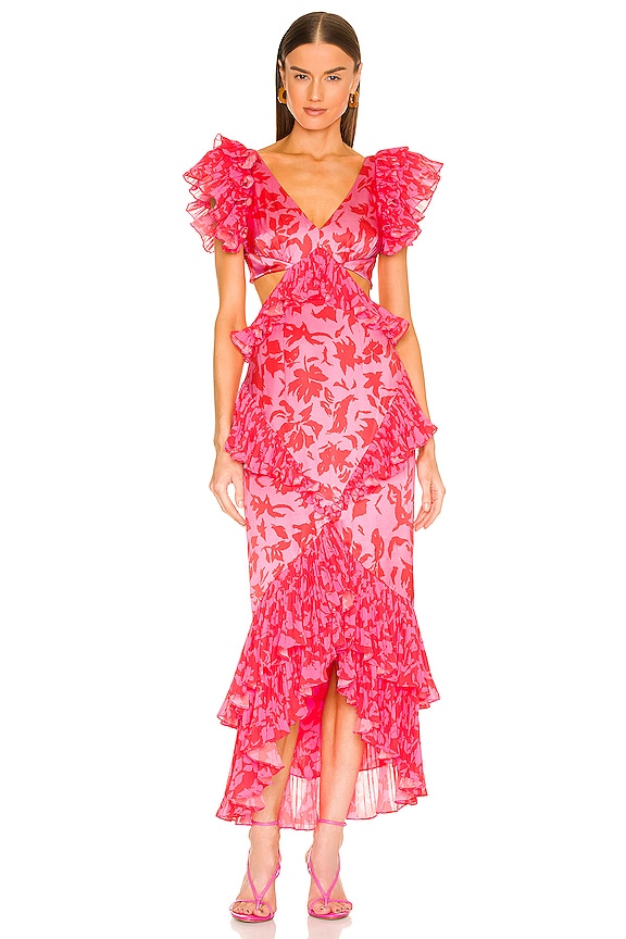 view 1 of 3 Gen Cut Out Dress in Plumeria Pink Abstract Floral