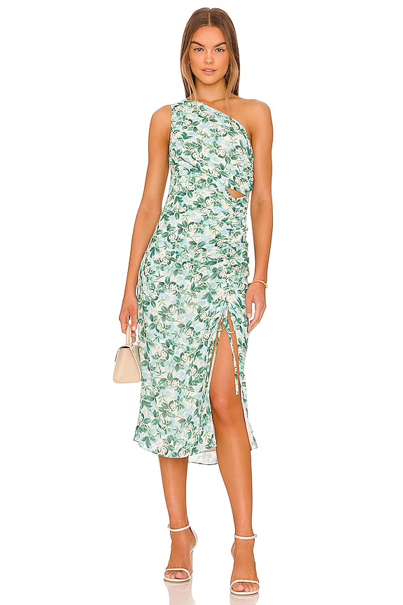 Robe BCBG Max Azria Dark Lime - Taille 10 - Neuve Avec étiquettes (NWT) - Coupe Asymétrique Sans Manches
