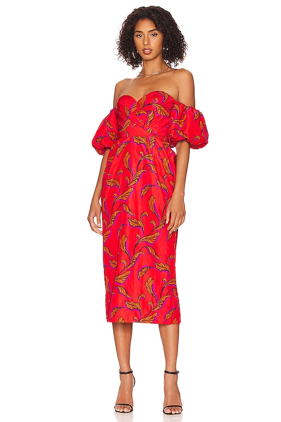 AMUR Micaela Sweetheart Dress in Red | REVOLVE