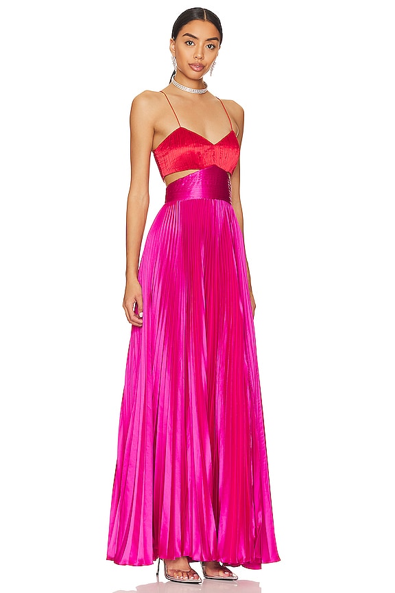 view 2 of 3 Elodie Gown in Red Rose & Magenta