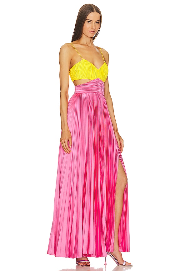 view 2 of 3 Elodie Gown in Yellow Tag & Calla Lily