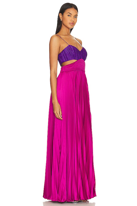 view 2 of 3 Elodie Gown in Purple & Fuchsia