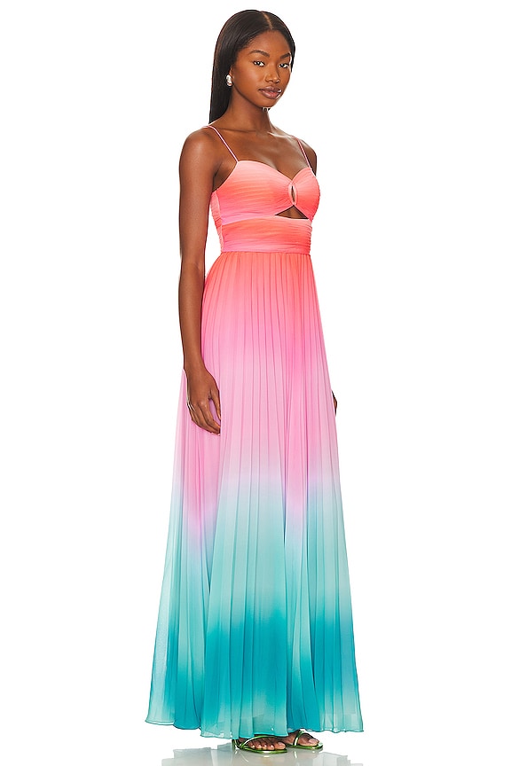 view 2 of 3 Emmett Pleated Gown in Ombre Sunset