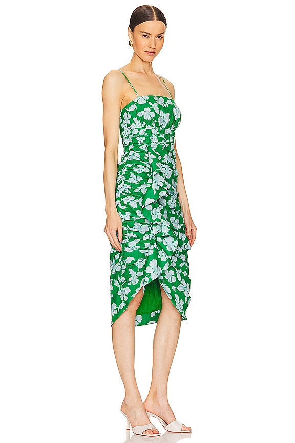 view 2 of 3 Olly Ruched Midi Dress in Frog Flower
