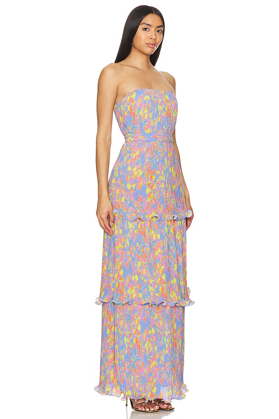 view 2 of 4 Laine Tiered Gown in Painted Scaevola