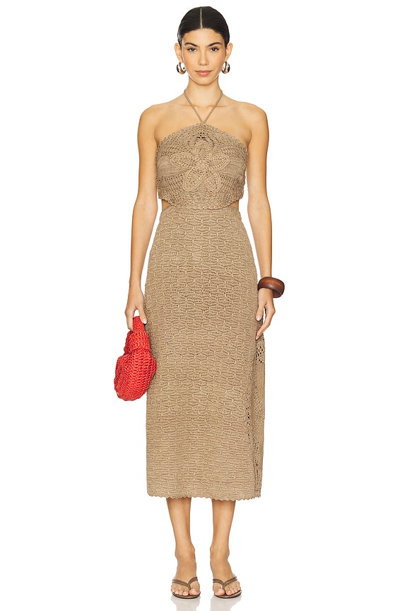 view 2 of 5 CLARA 니트 미디 드레스 in Sand Dune