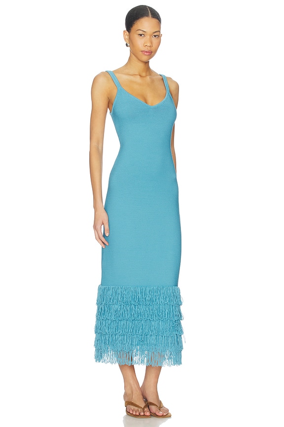 view 2 of 3 Decker Fringe Midi Dress in Waterfall