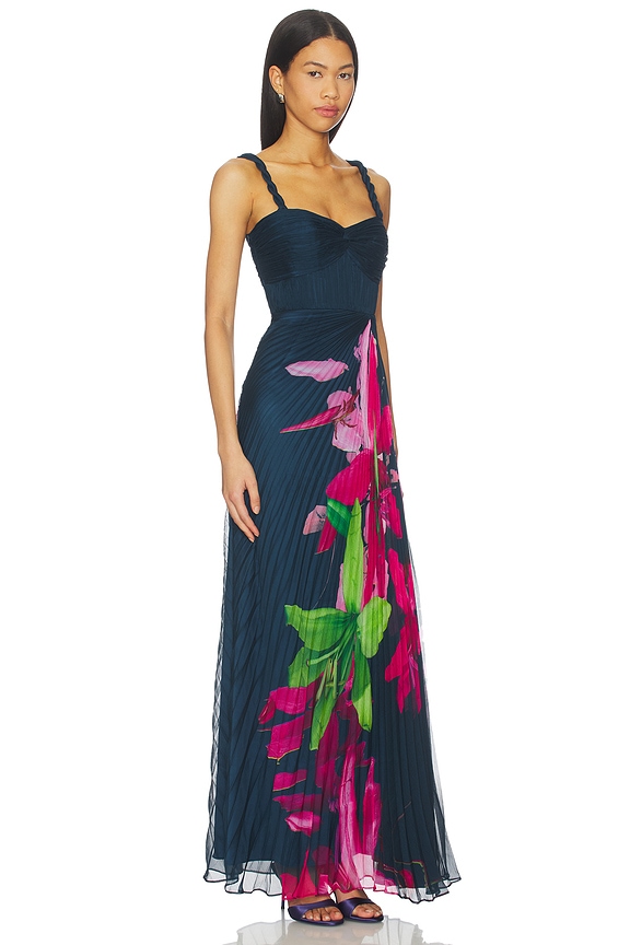 view 2 of 4 Drea Pleated Gown in River Lily Stream