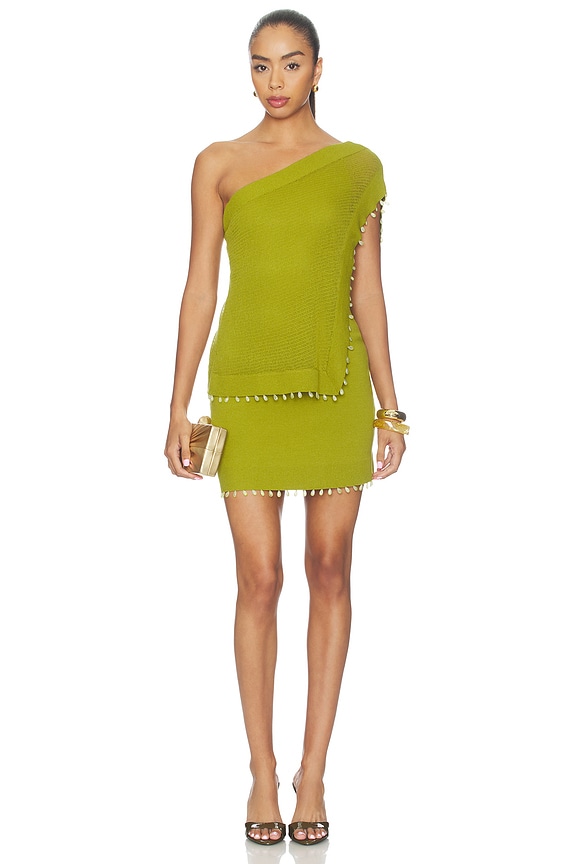 view 1 of 5 MINIVESTIDO ALAIA in Cove Fern