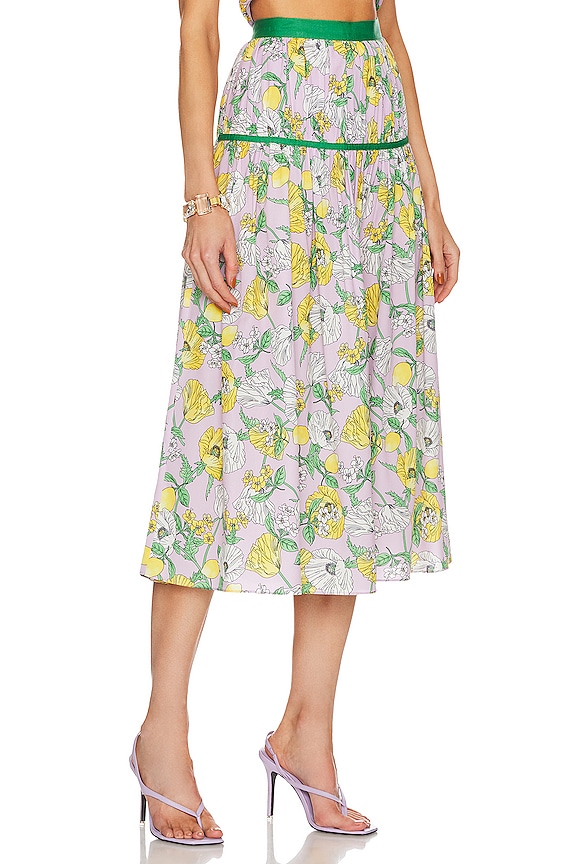 view 2 of 4 Levon Midi Skirt in Lilac Petal Lemon Garden