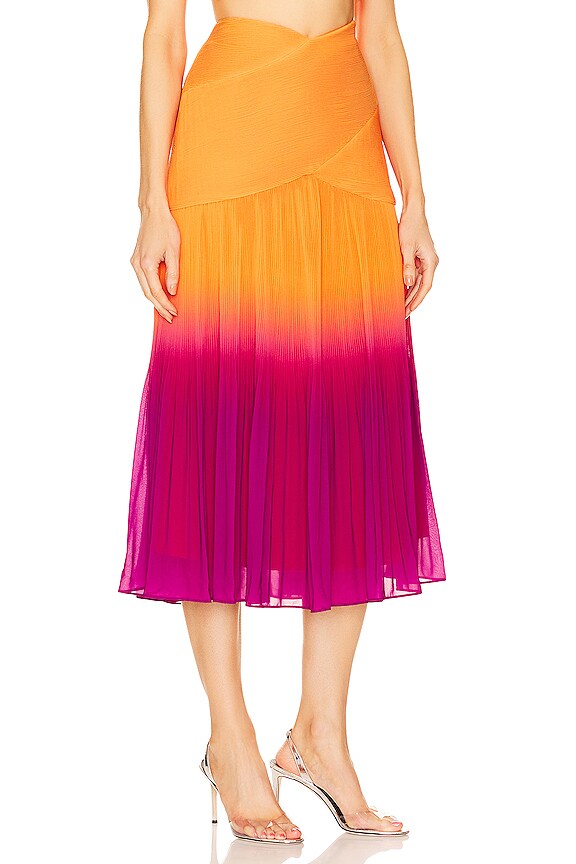 view 2 of 4 Louise Pleated Maxi Skirt in Sangria Dip