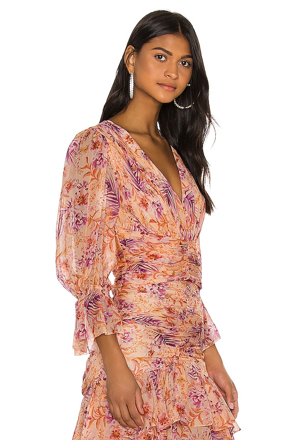 view 2 of 4 Gitana Top in Cantaloupe Rosa Floral