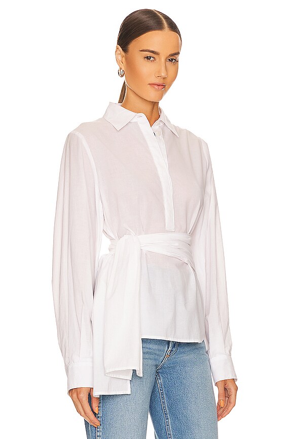 view 2 of 5 Leo Tie Top in White