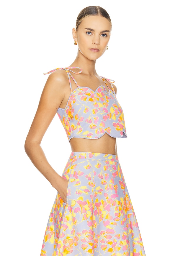 view 2 of 4 Dia Tie Scallop Top in Painted Scaevola