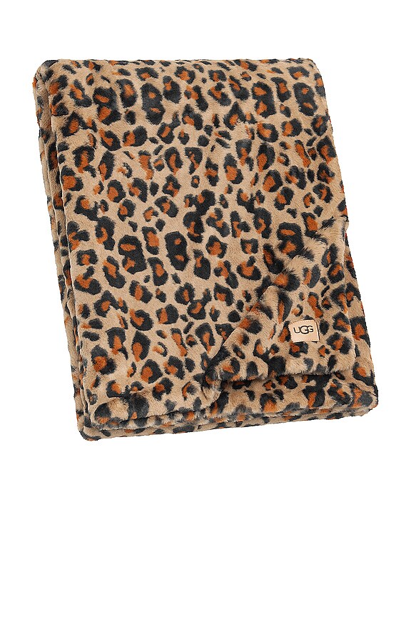 UGG Juno Faux Fur Throw in Leopard Print REVOLVE