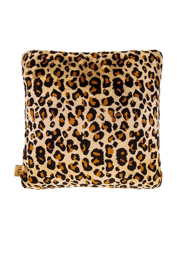 view 1 of 3 Juno Faux Fur Pillow in Leopard Print