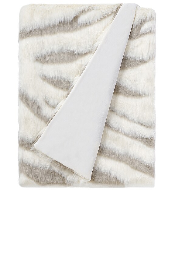 view 2 of 3 Shayla Throw in Snow & Clam Shell