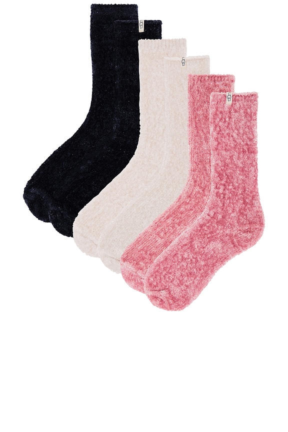 view 2 of 2 LEDA 양말 in Cream, Pink, & Mariner