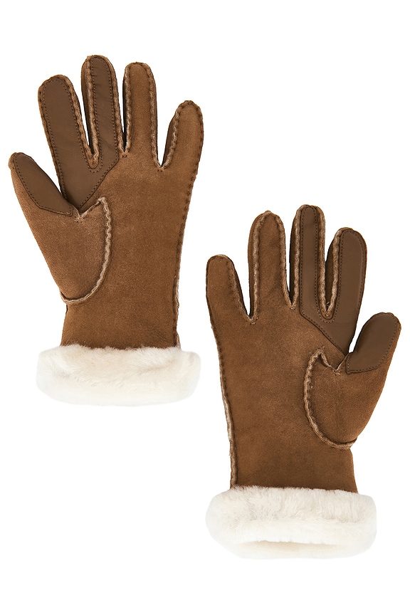 view 2 of 2 Seamed Mitten in Chestnut