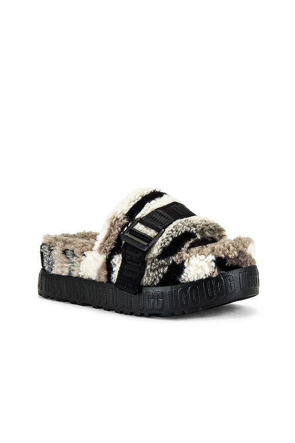 view 2 of 5 Fluffita Cali Collage Slide in Black & Grey