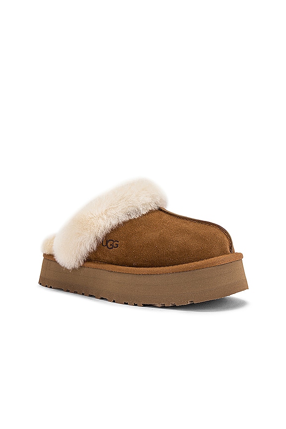 view 2 of 5 Disquette Fur Slide in Chestnut