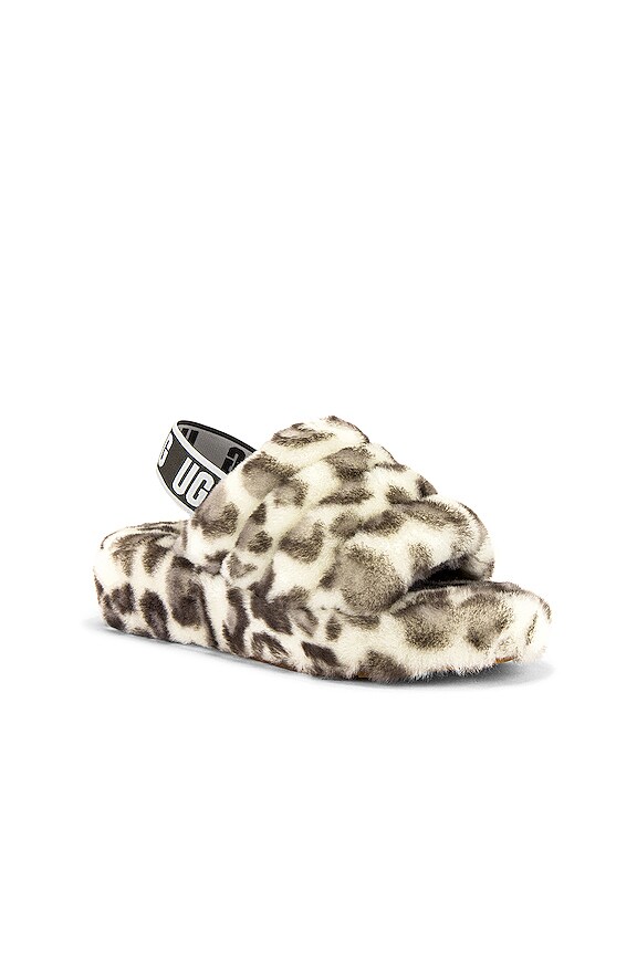 view 2 of 5 Fluff Yeah Leopard Slide in White