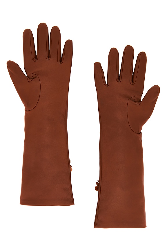 view 2 of 2 Laetitia Embellished Leather Gloves in Wenge