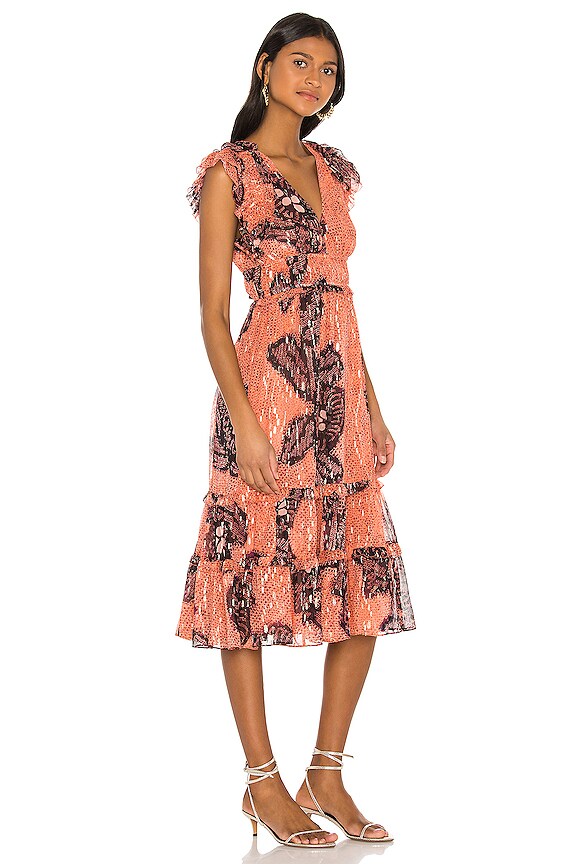 view 2 of 4 VESTIDO MIDI ALIRA in Coral