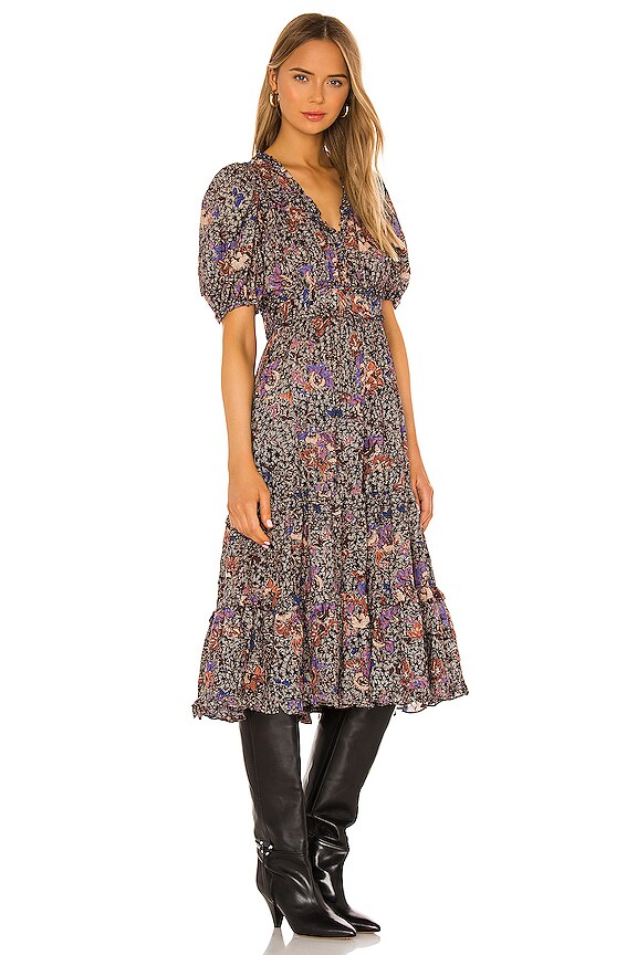 view 2 of 3 ROBE MI-LONGUE VIRGINIE in Jet