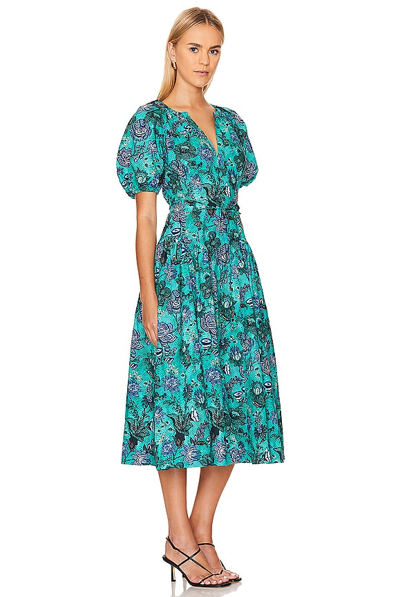 view 2 of 3 ROBE MI-LONGUE CARINA in Jade