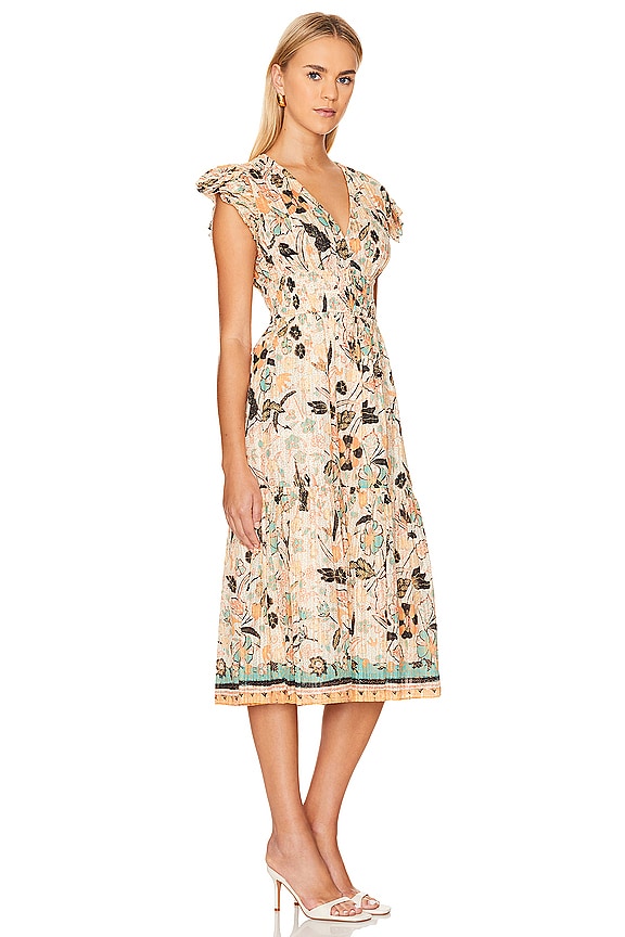 view 2 of 3 ROBE MI-LONGUE ANGELICA in Pearl Flora