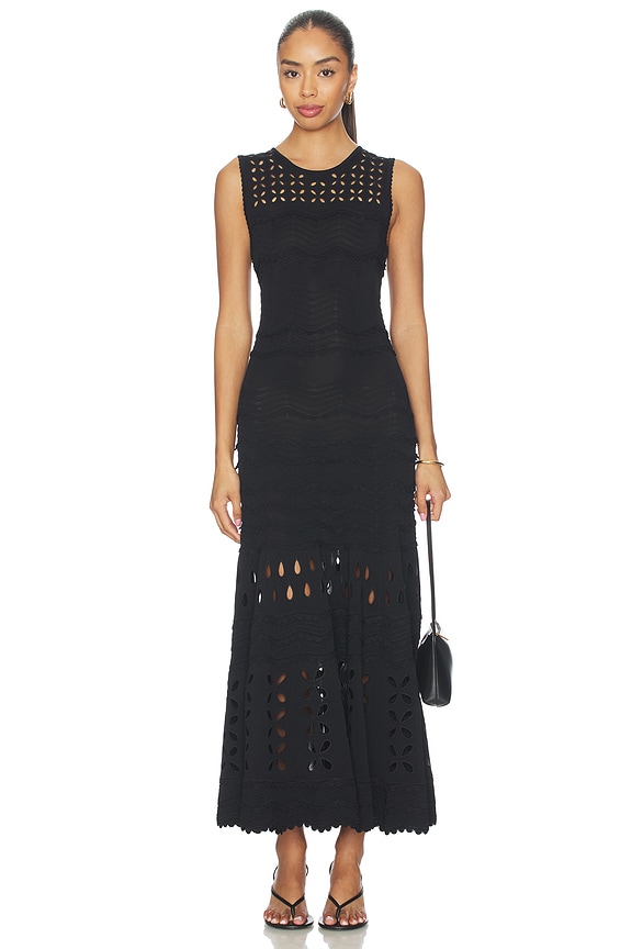 view 1 of 3 Lakshmi Eyelet Knit Dress in Noir