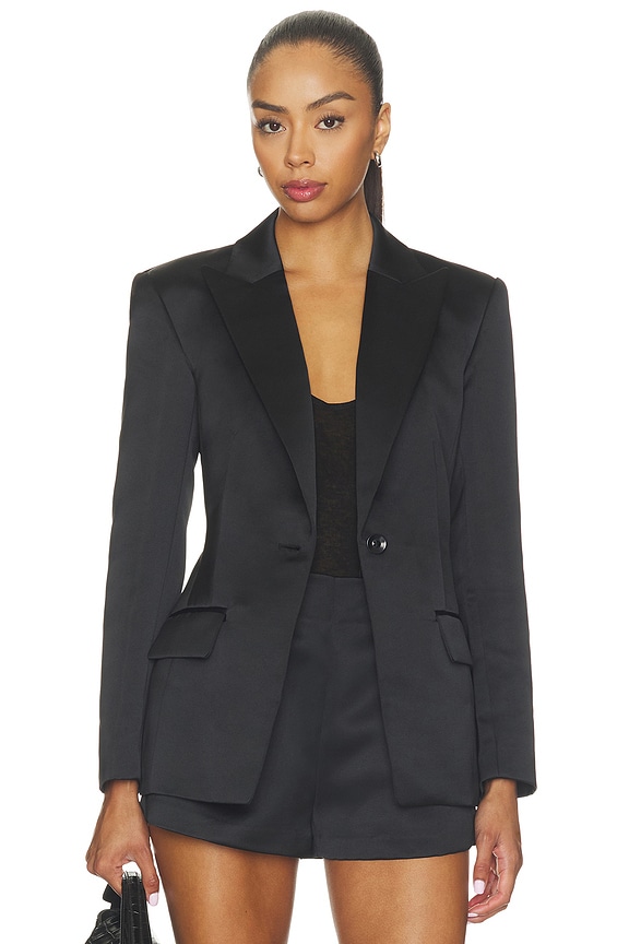 view 2 of 5 Soline Satin Blazer in Noir