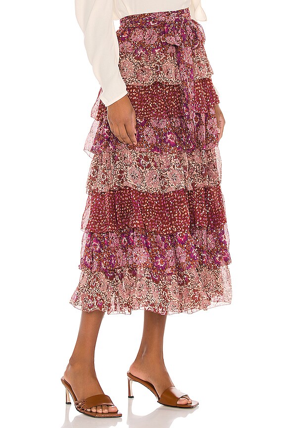 view 2 of 5 Fayanna Skirt in Claret Patchwork