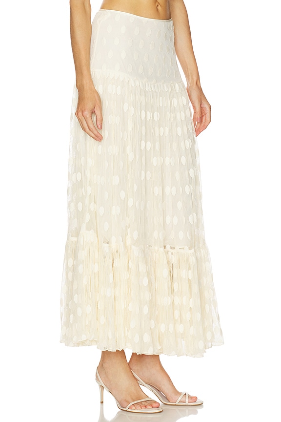 view 2 of 6 Vera Lace High Waist Maxi Skirt in Pearl