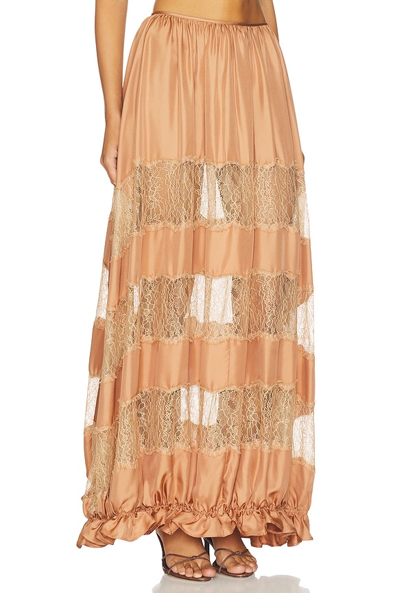 view 2 of 6 FALDA MIDI DE SEDA CHANTAL in Macaroon