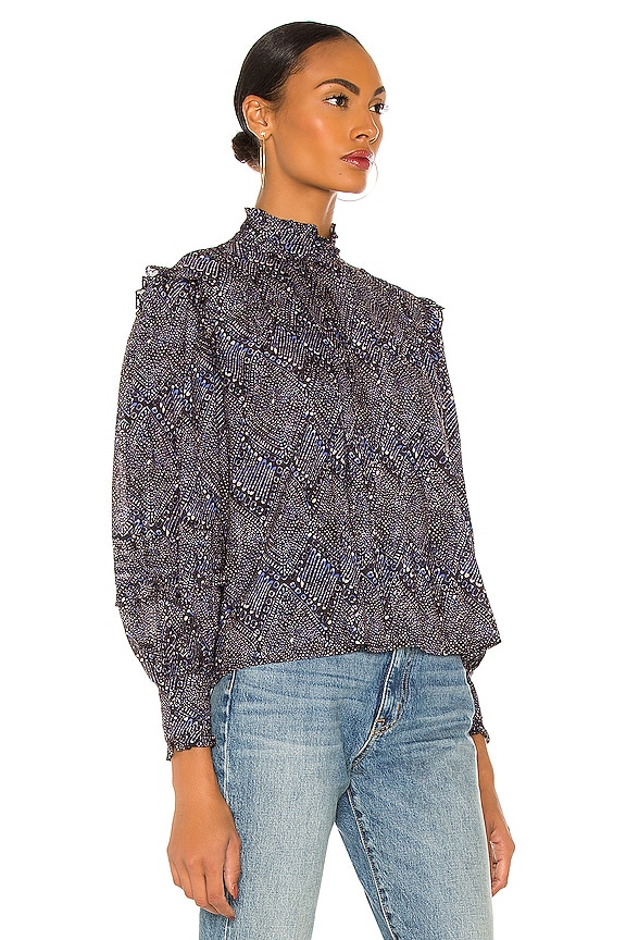 view 2 of 4 Sigrid Blouse in Indigo Diamond