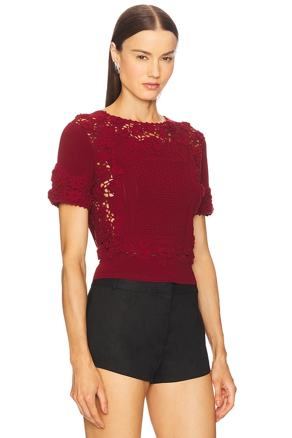 view 2 of 4 Stella Short Sleeve Knit Top in Begonia